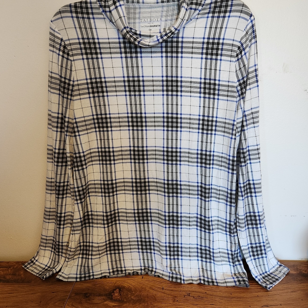 Blue and White Plaid Shirt